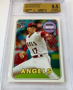 2018 Topps Heritage Shohei Ohtani RC Action Variation Rookie High# SP BGS 9.5 💎