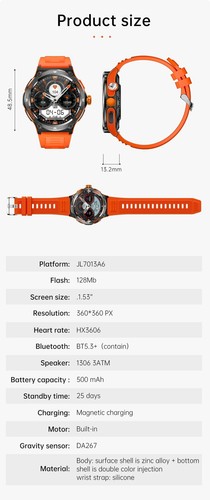 LaNikar Smart Watch 3ATM Waterproof Compass LED Flashlight Heart Monitor - 第 19/22 張圖片