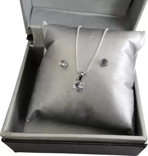 Alloy Silver plated Jewellery Set Necklace Earring Set For Women Partywear Gift - Picture 2 of 3