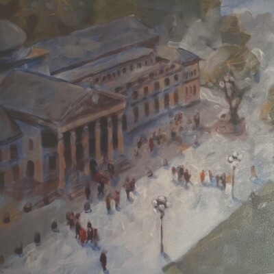 WIESBADEN Kurhaus                Gemälde Emulsion auf Leinwand     70 x 80