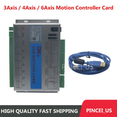 CNC Mach3 2MHz 3/4/6 Axis Motion Controller Card USB Port CNC Breakout Board SZ