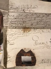 Antique 1600s Twelve Dinar Stamped Paper Manuscript Rare