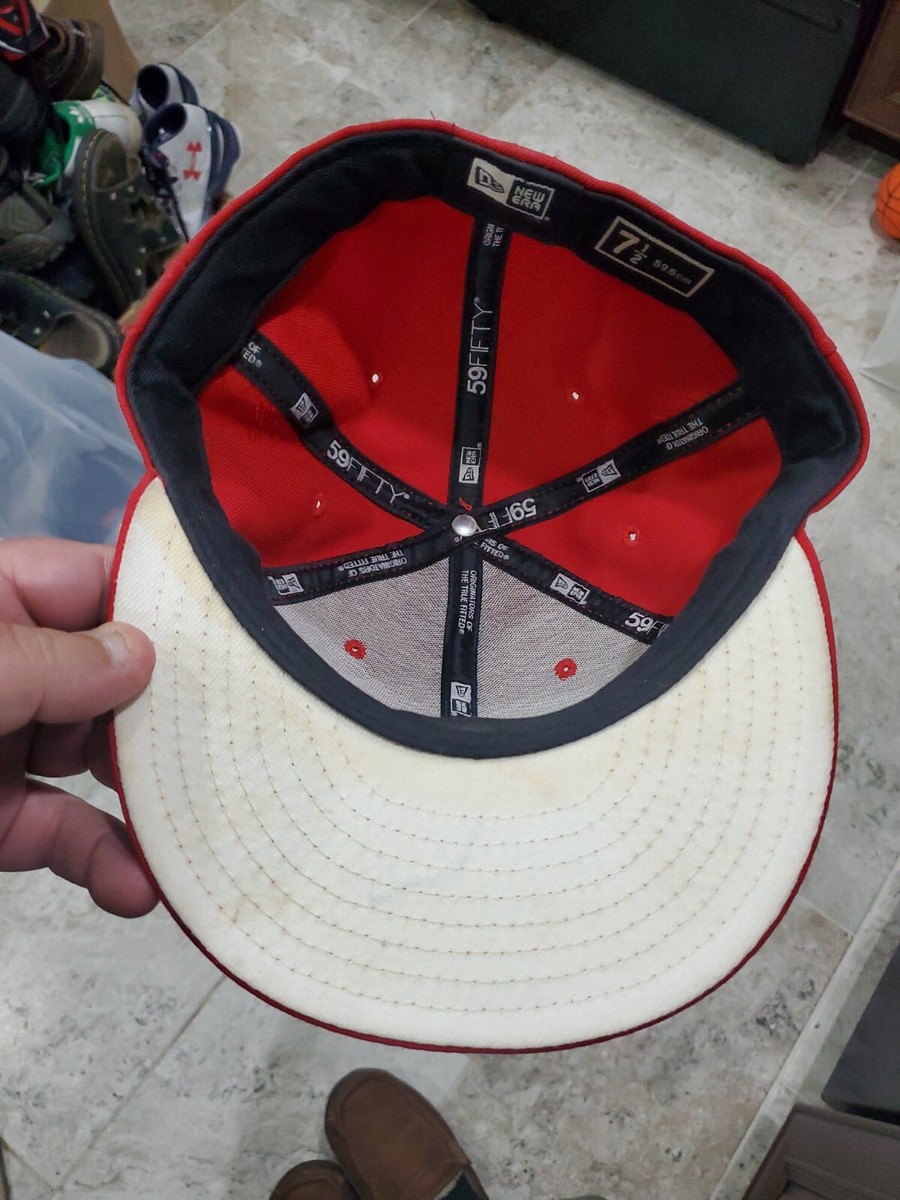 ULTRA RARE NEW ERA X BURN RUBBER DOUGH BOY RED FITTED HAT