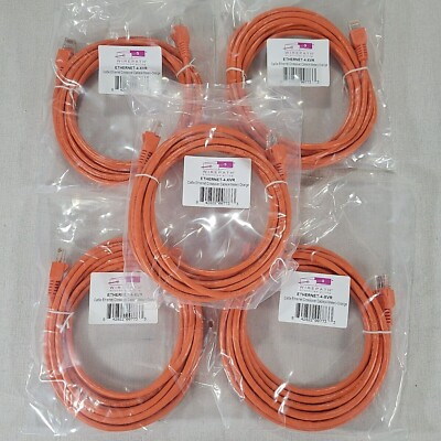 5-Wirepath Ethernet-4-XVR CAT5E Orange 4 Meter 13' Ethernet Crossover Cable