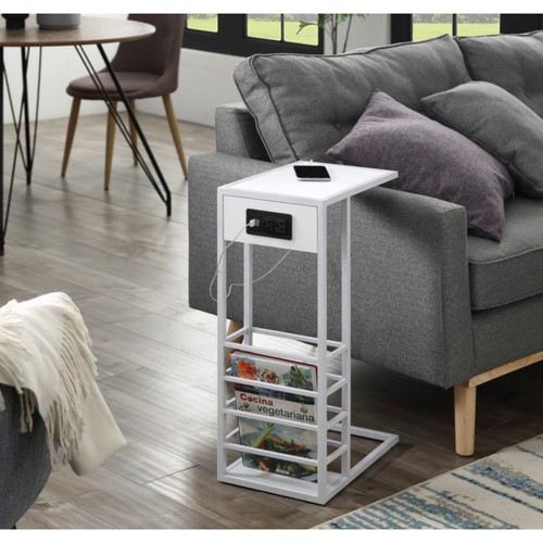 Mesa C Loft Lyfe Alder Moderna Extremo con Puertos de Carga USB y Tomacorrientes - Imagen 7 de 7