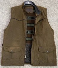 Outback Trading Company Vest Mens XL Brown Overlander Oilskin Waxed Cotton Lined