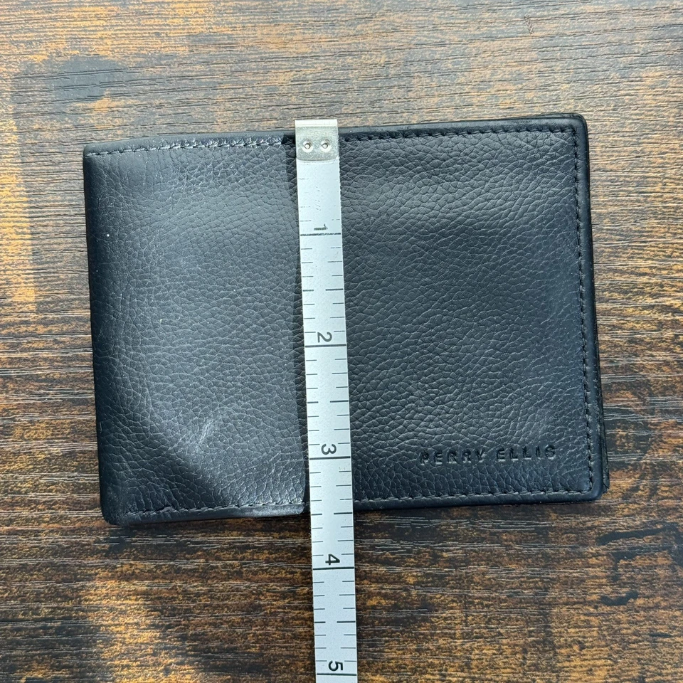 Perry Ellis Portfolio Black Leather Bifold Wallet – Genuine Leather - Image 4 of 4