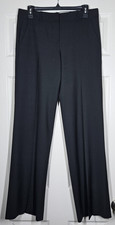 THEORY Black Emery Stretch Wool Wide Leg Flare Dress Work Trousers Pants Size 6
