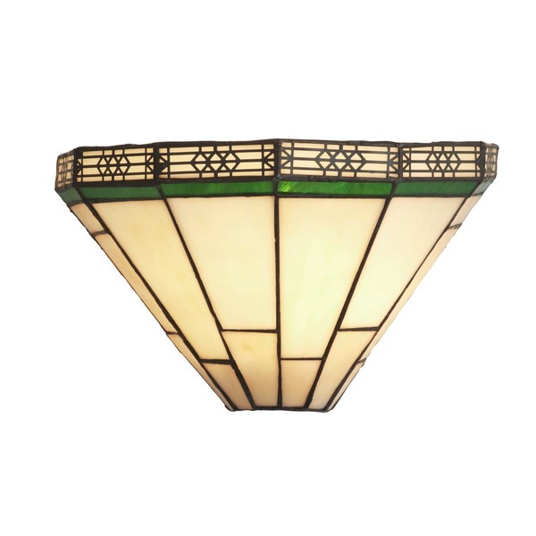 Wandleuchte Wandlampe Innen B: 30,5 Cm Tiffany Stil Bunt Glas Wohnzimmer Flur-image