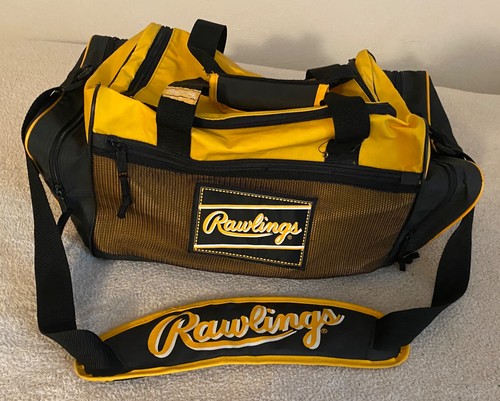RARE Rawlings Black Yellow Baseball Softball Gym Travel Duffle Bag
