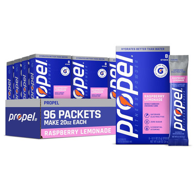 Propel Electrolyte Powder Drink Mix, Raspberry Lemonade, (96 Servings), Zero Sug