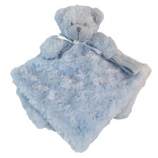 Mantas y más allá Oso de peluche azul Lovey soporte para chupete remolinos manta de seguridad
