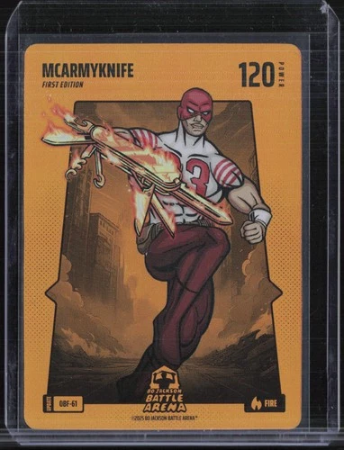 2025 Bo Jackson Battle Arena Fire 1st Edition Mcarmyknife Christian McCaffrey