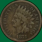 1875 Indian Head Cent Very Good VG Coin, Corrosion #40994