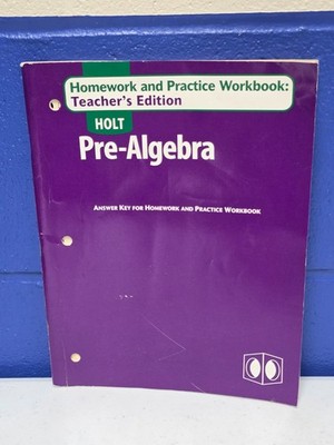 Pre-Algebra : Homework and Practice Workbook Answer Key by Rinehart and...