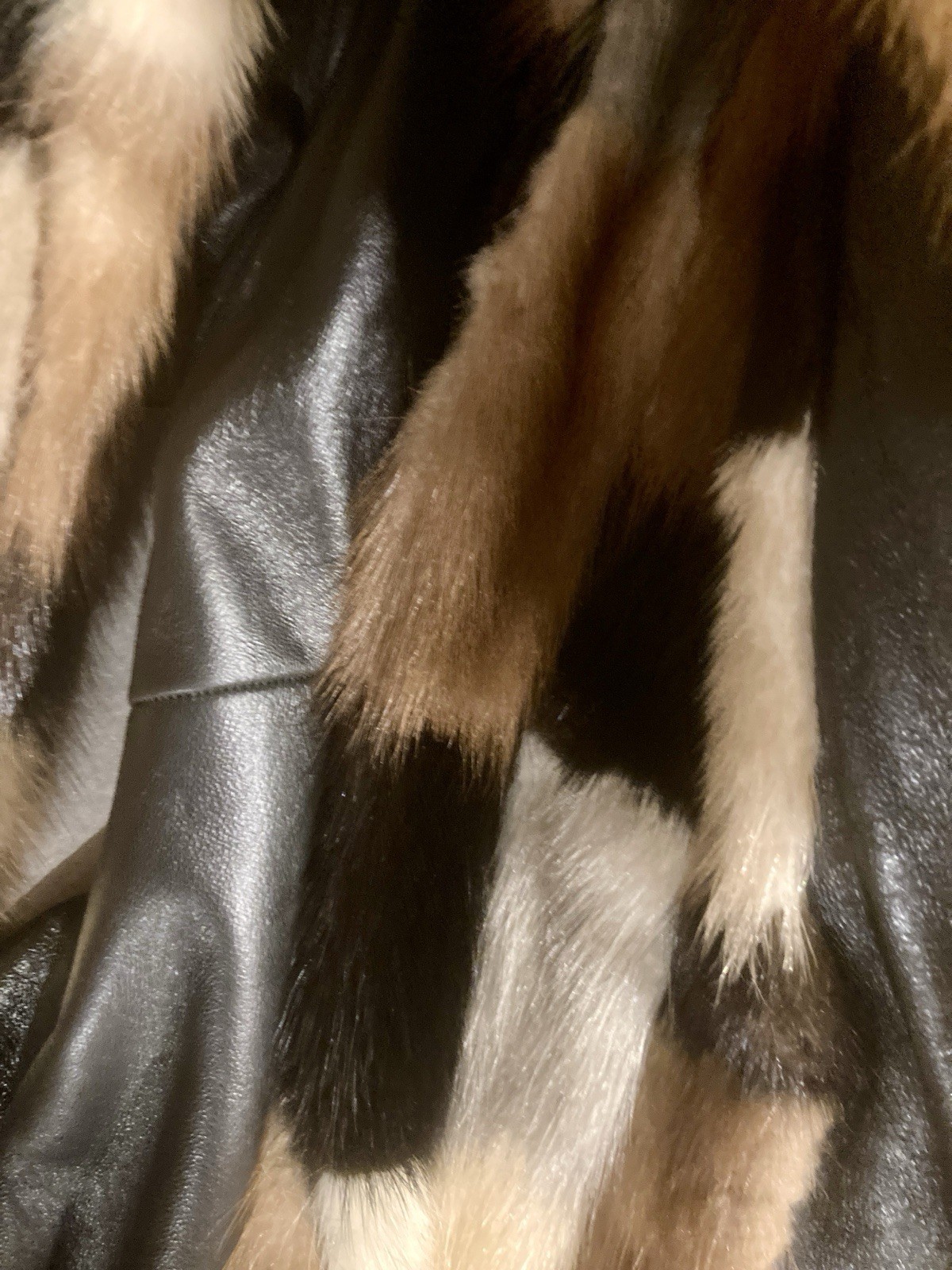 Multi Color Patchwork MINK Jacket Coat w/Leather … - image 12