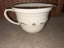 Longaberger Pottery MIXING BATTER BOWL Woven Traditions HERITAGE GREEN 2 Qt~USA