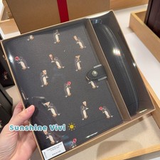 NWT Coach Boxed Notebook And Pencil Case Set With Penguin Print CCP98