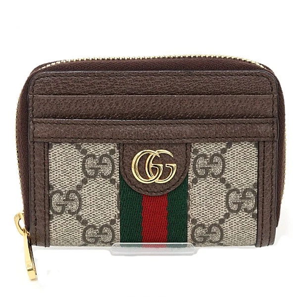 Gucci Ophidia porte cartes portefeuille GG toile suprême 658552 marron ébène 336304