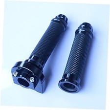 Motorcycle 7/8" Handle bar Hand Grips Motorized Anodized Black throttle tube