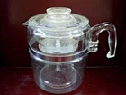 Vintage Pyrex Flameware Glass 6-9 Cup Percolator Coffee Pot Complete - 7759