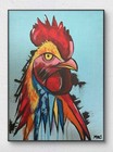 Original Acrylic 12x16 Bird Painting Rooster Canvas Wall Art Bedroom Decor — photo 1
