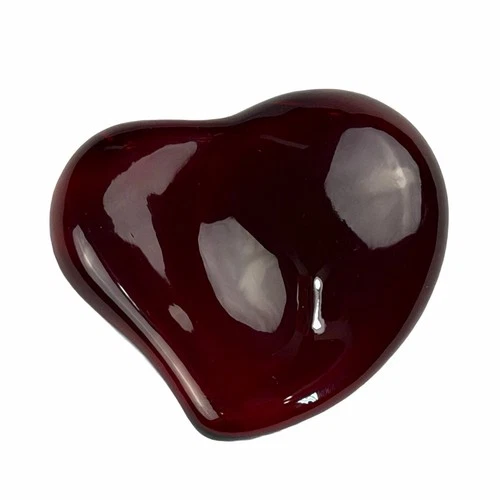 Vintage TIFFANY CO Crystal RED HEART PAPERWEIGHT Art Glass SIGNED ELSA PERETTI