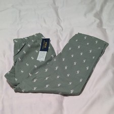 Ralph Lauren Kids Pajama Bottoms in Green and White