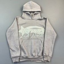 Sudadera con Capucha Demon Basement Para Hombre Mediana Gris Avena Ropa de Calle Patín Logo Pullover