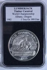 1 oz Silver Round/Medal - 1982 Lumberjack - Timber Carnival World Championship