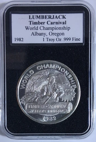 1 oz Silver Round/Medal - 1982 Lumberjack - Timber Carnival World Championship