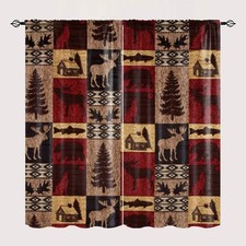 Rustic Cabin Blackout Curtains for Bedroom,Vintage Farmhouse Theme Curtains M...