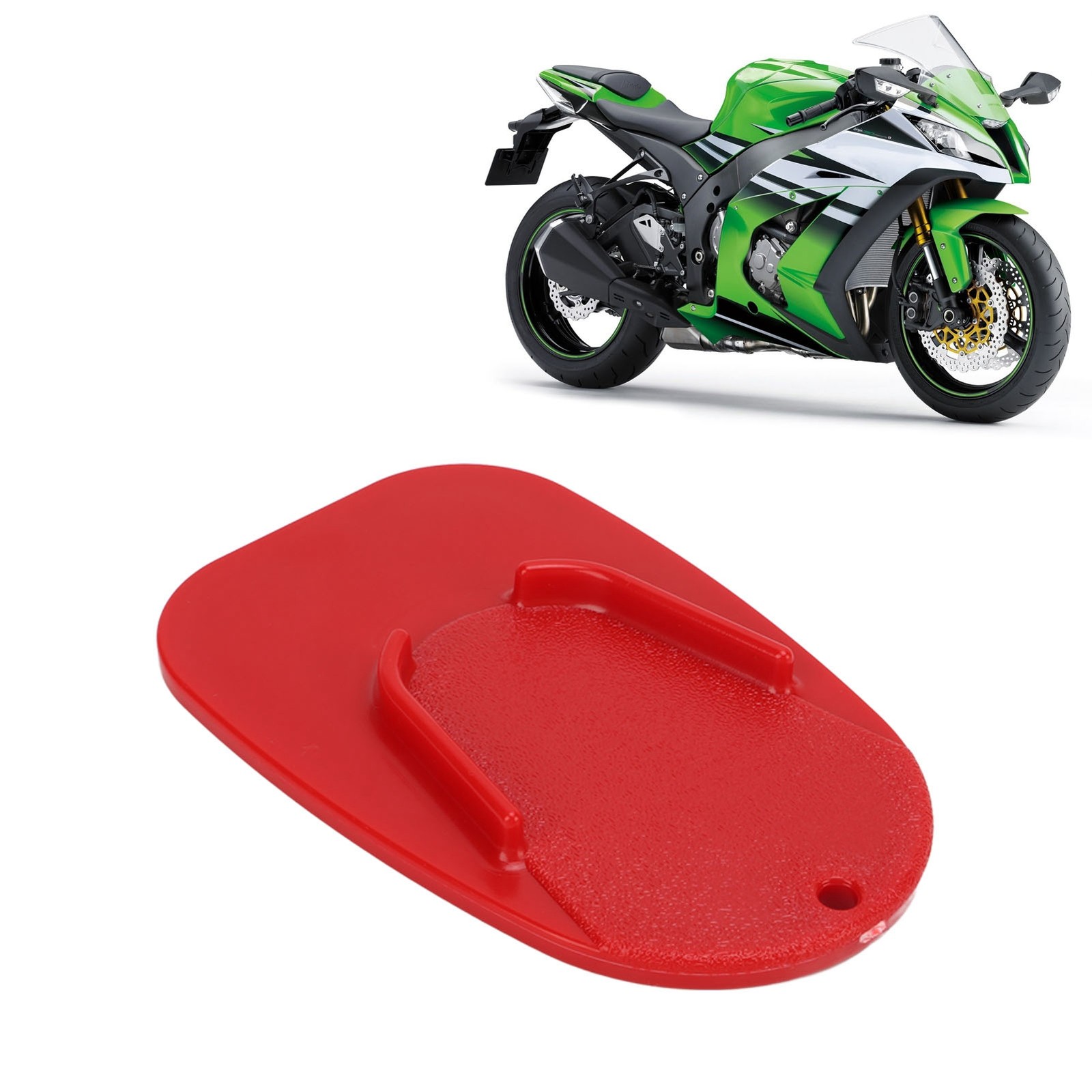 Motorcycle Kickstand Pad Side Foot Support Parking Plate Base Stand For Red