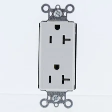 Pass & Seymour White PlugTail Decorator Receptacle 20A Spec Grade PT26352-W