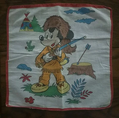 DOUDOU / MOUCHOIR Vintage neuf MICKEY WALT DISNEY . 26x26cm - Photo 1/3