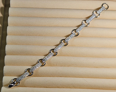 JTV Sterling Silver Bella Luce 6.19ctw Rhodium Over Sterling Silver Braclet 7.75