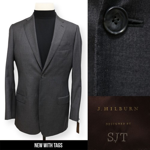 J HILBURN mens solid gray slim fit sport coat suit jacket blazer NWT NEW 40 L