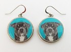 Pit Bull Terrier Original Art Earrings