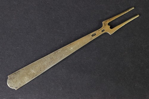 Vintage SOVIET RUSSIA USSR 875 SILVER Enamels Lemon Olive fork - Picture 3 of 6