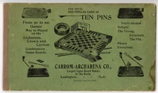 Antique Carron-Archarena Co. Advertising Game Board Booklet & Ten Pin Rules Old