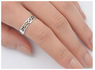 Sterling Silver 925 FLORALS VINES WITH FLOWER DESIGN SILVER RING