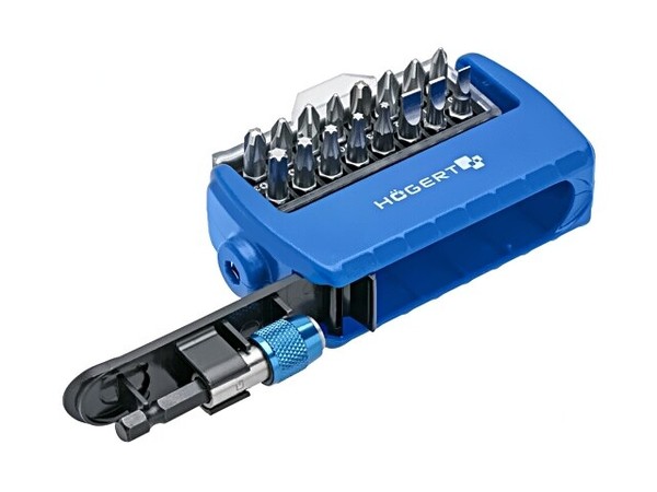 HT1S401 Set: Schraubendreher-Bits Phillips,Pozidriv®,Flach,Torx® HÖGert Technik-image