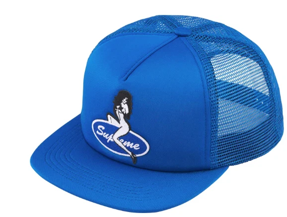 Chapeau Supreme Pin Up Maille Arrière 5 Panneaux Royal Snapback Trucker Hat