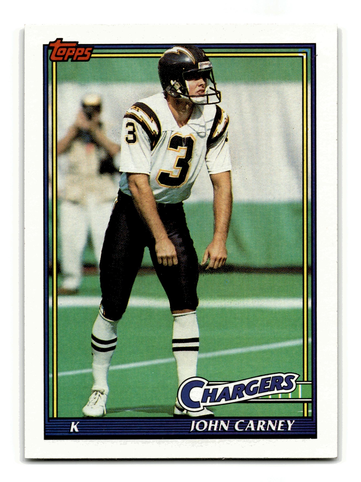 John Carney 1991 Topps #431 San Diego Chargers NM-MINT
