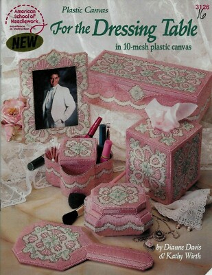 USED FOR THE DRESSING TABLE IN 10 MESH 6 DESIGNS PLASTIC CANVAS PATTERN BOOK 