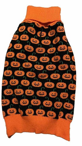 KYEESE Halloween Dog Sweater for Small Dogs w/ Leash Hole Pumpkin Size LARGE - Picture 5 of 15