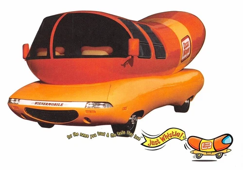 Oscar Mayer Wienermobile Eyecards Rack Advertising 4 1/2" by 6"