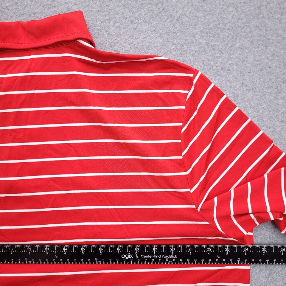 RLX Ralph Lauren Golf Polo Shirt XL Performance Golf Stretch Red Stripe