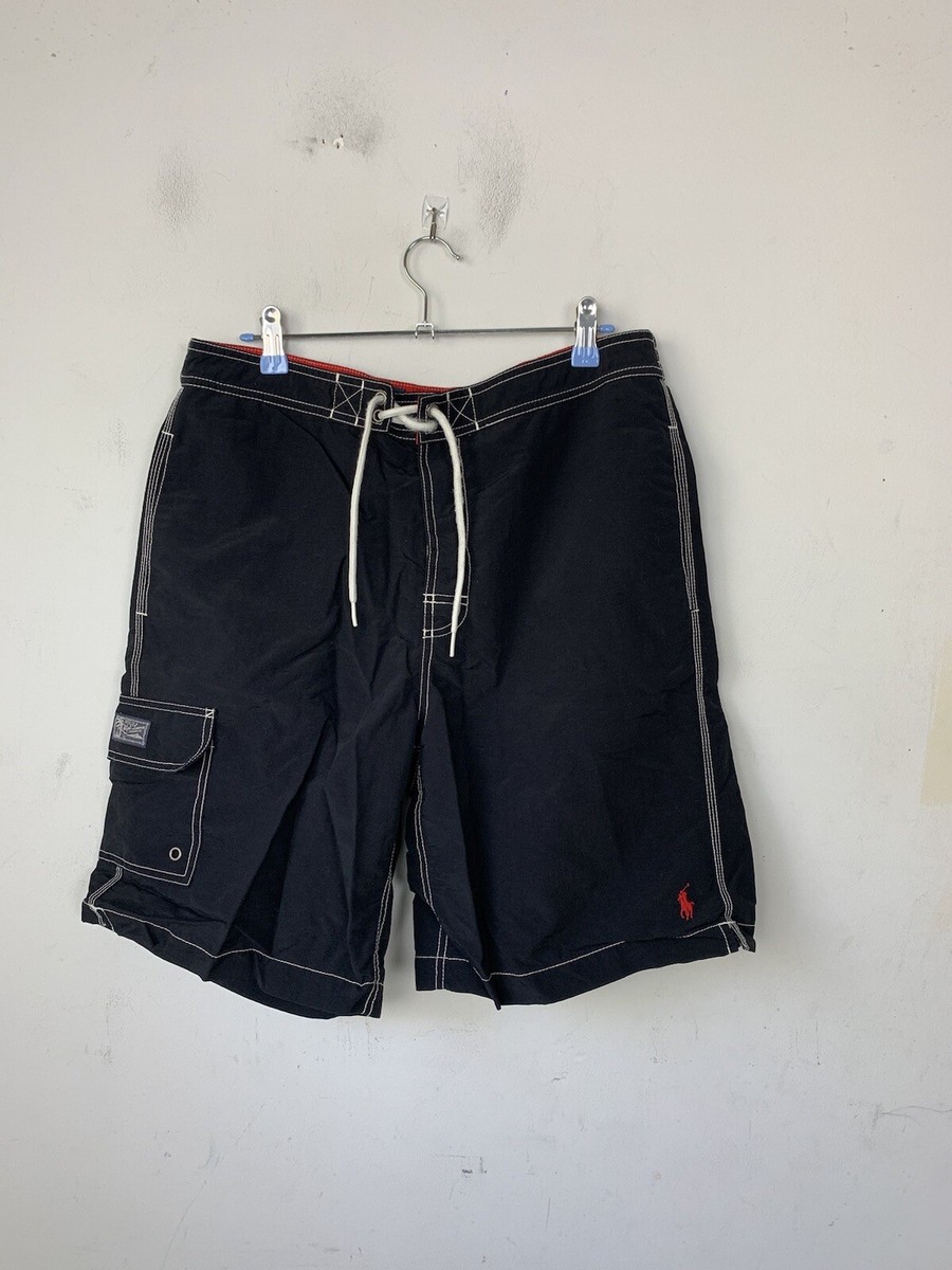 Polo Ralph Lauren Mens Swim Trunks Medium Black Beach Preppy Cargo