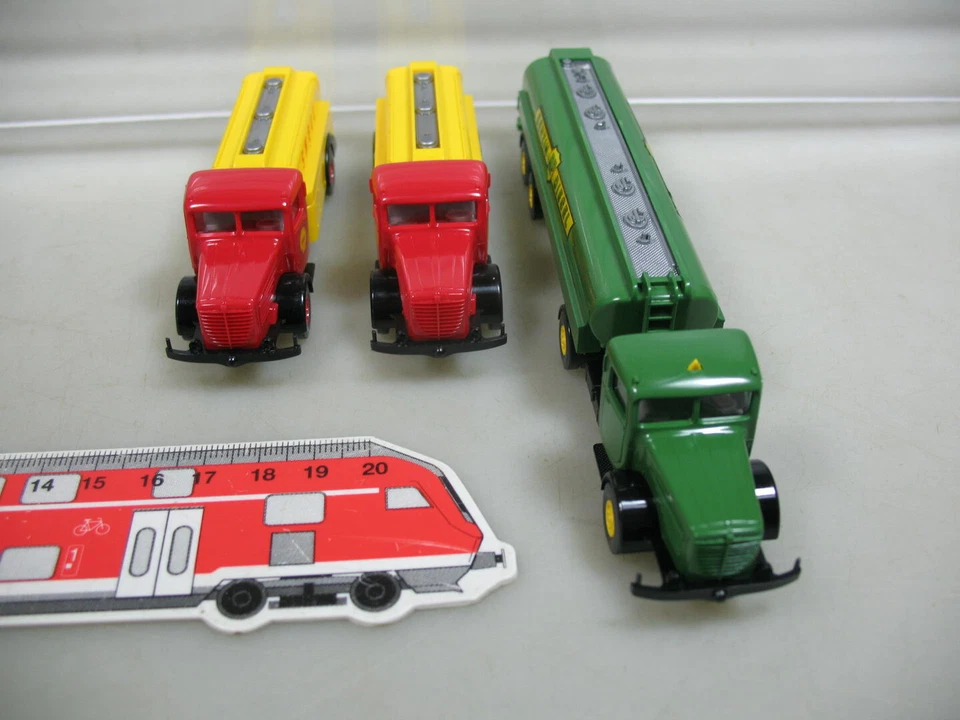 3X H0 1:87 Camion Tankwagen Büssing: Shell+BP, Mint #AF334-0,5 - Immagine 4 di 4